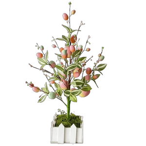 Senmasine 彩色鸡蛋复活节树家庭花园桌面室内装饰 18 英寸 19 英寸 24 英寸