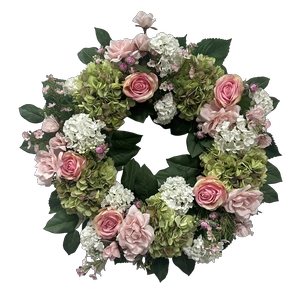 Senmasine hydrangea wreath peony artificial wreaths flowers rose dahlia for front door spring hanging decoration
