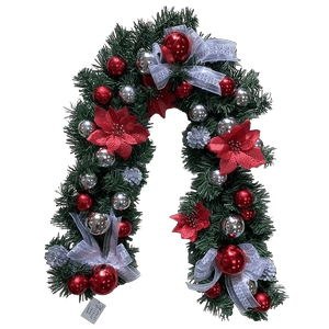 Senmasine 1,80 meter lange kerstversieringsslinger voor het ophangen van voordeurdecor gemengde poinsettia bloemen balornamenten
