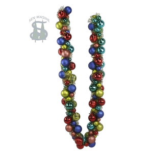 Senmasine 6ft Kugelgirlanden mit Lametta, bunten Kugeln, Ornamenten, Weihnachtsfest, Wand- und Haustüraufhängung