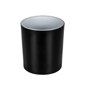 Vaso de vela negro de 11 oz para velas perfumadas Interior blanco