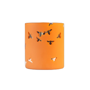 Portavelas clásico de 8 oz de vidrio de borosilicato grabado con láser naranja
