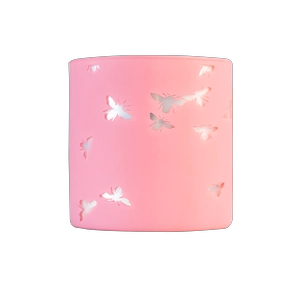 Portavelas 3 Mechas Vidrio Borosilicato Grabado Láser Rosa