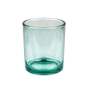Kerzenhalter aus transparentem, hellgrünem Glas
