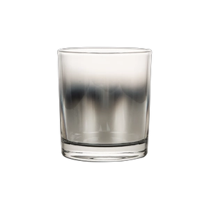 Tarro de vela de cristal electrochapado en plata con acabado degradado