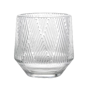 Portavelas de vidrio con patrón en relieve de 10 oz Diseño de rayas