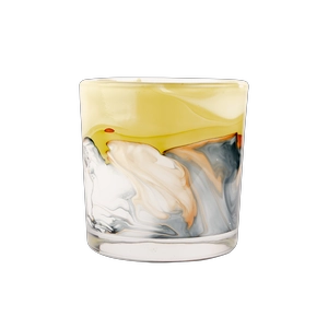 Exclusivo tarro de cristal con efecto mármol para velas perfumadas