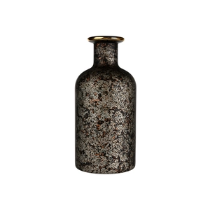 Frasco difusor de palheta de vidro salpicado com borda dourada