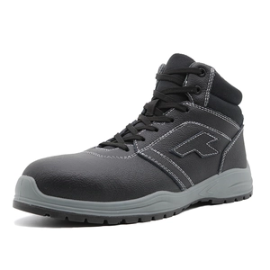TM232 Zapatos de seguridad de cuero sin metal con puntera de fibra de vidrio resistente al deslizamiento y al aceite