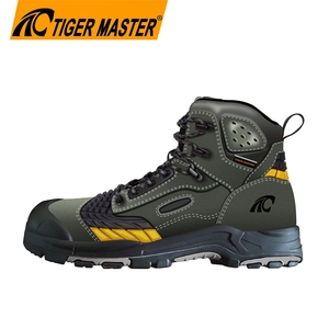 TM302 Echt nubuck leer zachte rubberen zool stalen neus voorkomen lekke olie industrie veiligheidsschoenen voor mannen