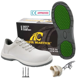 Chaussures de sécurité pour chef blanc, Super antidérapantes, bout en fibre de verre, anti-perforation, pour la cuisine, TM084