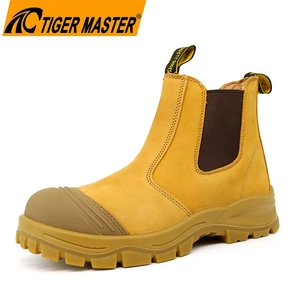 TM189 Nubuck in pelle antisommossa senza lacci stivali di sicurezza in fibra di punta