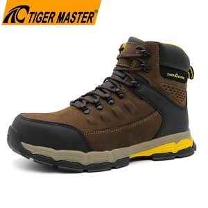 TM197 Boots de sécurité en fibre de verre en cuir brun de haute qualité de haute qualité