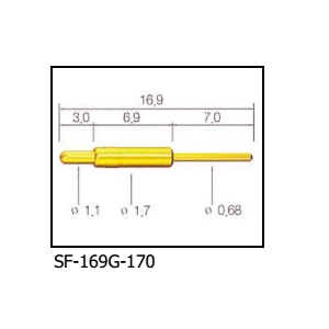 Brass pogo pin with gold plated SF-PPA169G-170