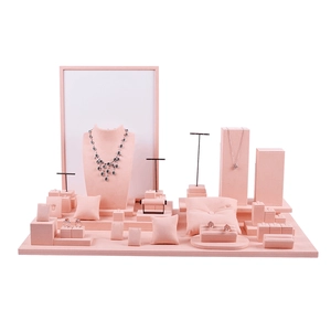 Yadao Jewelry Display Set Pink Display Microfiber Stand Supporti display personalizzati