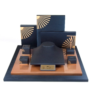 Yadao luxury high end blue leather jewelry display set