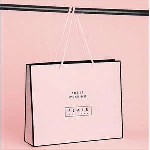 Yadao Papiertüte rosa Farbbeutel mit demselben rosa Farbseilhandle CMYK -Druckpapier mit maßgeschneidertem schwarzem Brand -Logo kostenlos