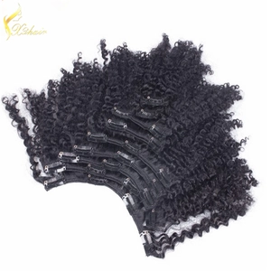 중국 100% Brazilian Virgin 6a Grade Remy Human Hair Afro Kinky Curly Clip In Hair Extensions Clip Ins Weave 제조업체