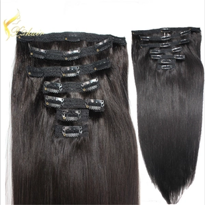 중국 100% Unprocessed Long Hair Black Color Lace Clip in Human Hair Extensions For Black Women 제조업체