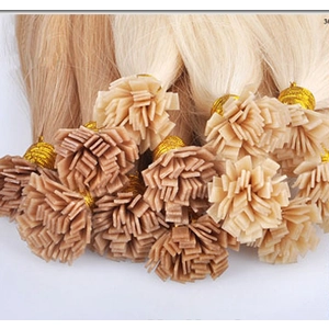 porcelana 100 kearatin tip human hair extension u tip v tip pre-bonded nail hair fabricante