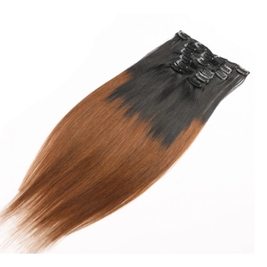 중국 Top quality 6A unprocessed clip in hair extensions ombre color virgin hair extensions straight type 제조업체
