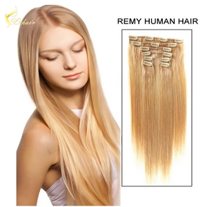 China natural color full sets virgin hair clip in hair extensions #1b remy human hair Hersteller