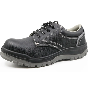 CT0162 Scarpe da lavoro industriali in pelle nera con suola in cuoio PU suola in acciaio