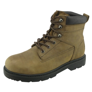 Crazy horse leder goodyear veiligheid schoenen laarzen