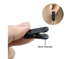 Chine Fiche de sécurité DC 2,35 mm vers câble d'électrode à clip d'oreille double Ag/AgCl taVNS fabricant