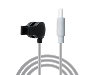 Chine Fiche mâle de sécurité DC 2,35 mm vers câble d'électrode à clip d'oreille avec clip de câble, 1,2 m en silicone gris fabricant