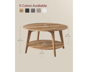 Wholesale Round Coffee Table, 2 Tier Coffee Table with Storage