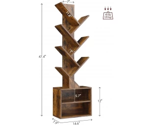 Großhandelsbaum Bücherregal Stehbuchregal, Holzbuchlagerständer