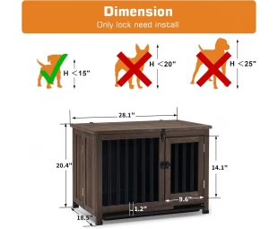 Wholesale Wooden Portable Foldable Dog Kennel, Solid Wood Indoor Dog Cage