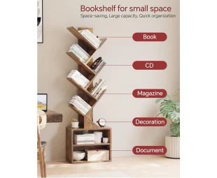 Großhandelsbaum Bücherregal Stehbuchregal, Holzbuchlagerständer