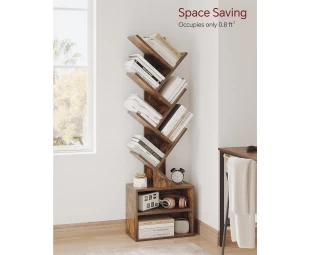 Großhandelsbaum Bücherregal Stehbuchregal, Holzbuchlagerständer