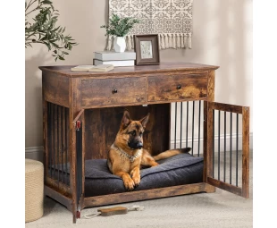 Wholesale Large Dog Crate Furniture, Wooden Dog Kennel, Pet Cage Dog House Indoor