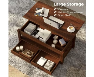 Wholesale Lift Top Coffee Table with Drawers and Hidden Compartment