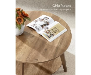 Wholesale Round Coffee Table, 2 Tier Coffee Table with Storage