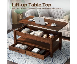Wholesale Lift Top Coffee Table with Drawers and Hidden Compartment