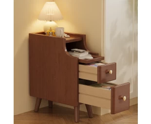 Wholesale solid wood bedside table, bedroom bedside storage cabinet