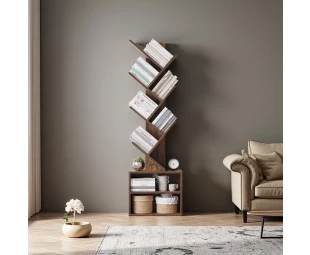 Wholesale Tree Bookshelf Floor Standing Bookcase, Wood Book Storage Rack