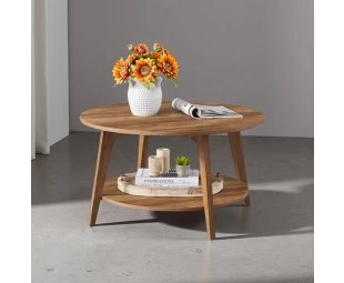 Wholesale Round Coffee Table, 2 Tier Coffee Table with Storage