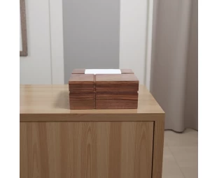 도매 조직 상자 크로스 텍스처 디자인 나무 장식 냅킨 박스 조직 홀더