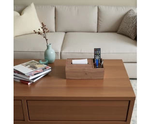 Wholesale Walnut Tissue Box Napkin Dispenser Desk Storage Box Container Desktop Supplies Organisers