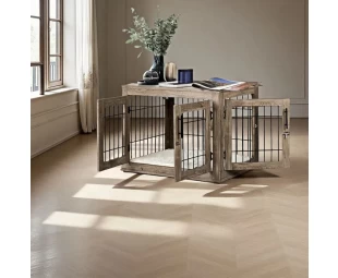 Wholesale Dog Crate Furniture, Wooden Dog Kennel Furniture, Wooden Dog Cage with 3 Doors