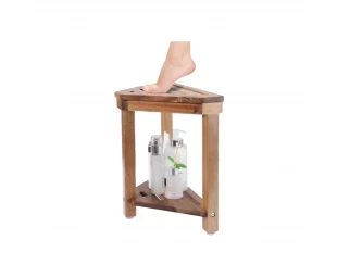 Wholesale Shower Stool, Acacia Wood Foot Rest, Shower Stool with Storage Shelf