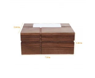 Wholesale Tissue Box Cross Texture Design Wooden Ornament Napkin Box Tissue Holders