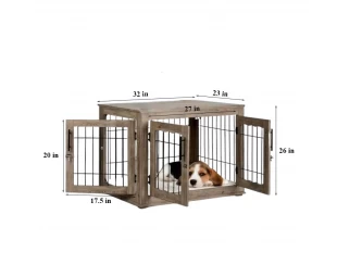 Wholesale Dog Crate Furniture, Wooden Dog Kennel Furniture, Wooden Dog Cage with 3 Doors
