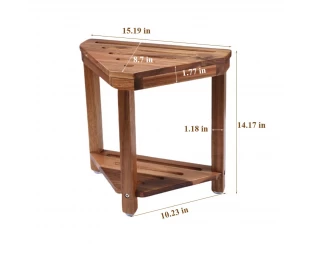 Wholesale Shower Stool, Acacia Wood Foot Rest, Shower Stool with Storage Shelf