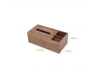 Wholesale Walnut Tissue Box Napkin Dispenser Desk Storage Box Container Desktop Supplies Organisers